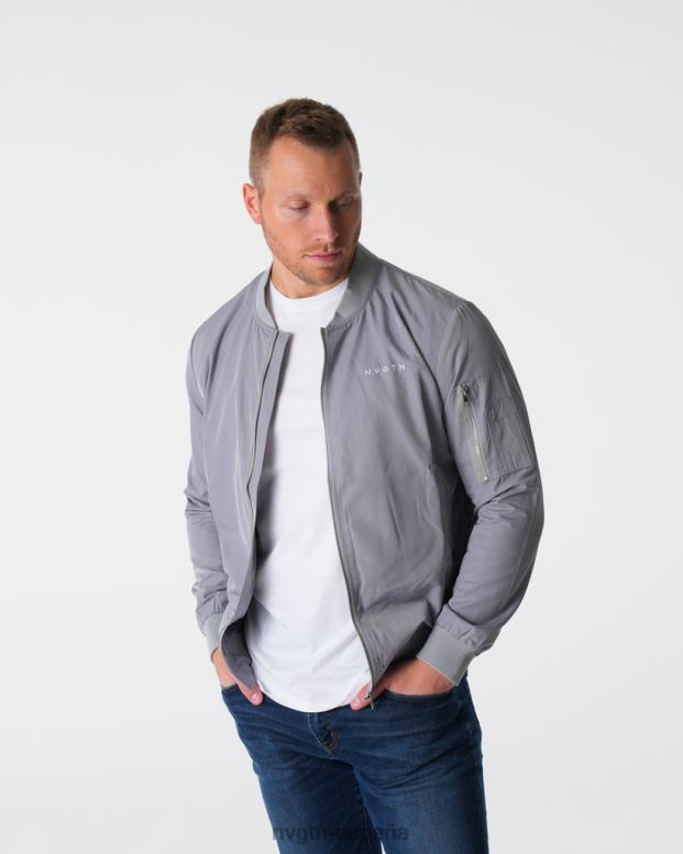 tapas hombres NVGTN HB2N2783 gris chaqueta de bombardero