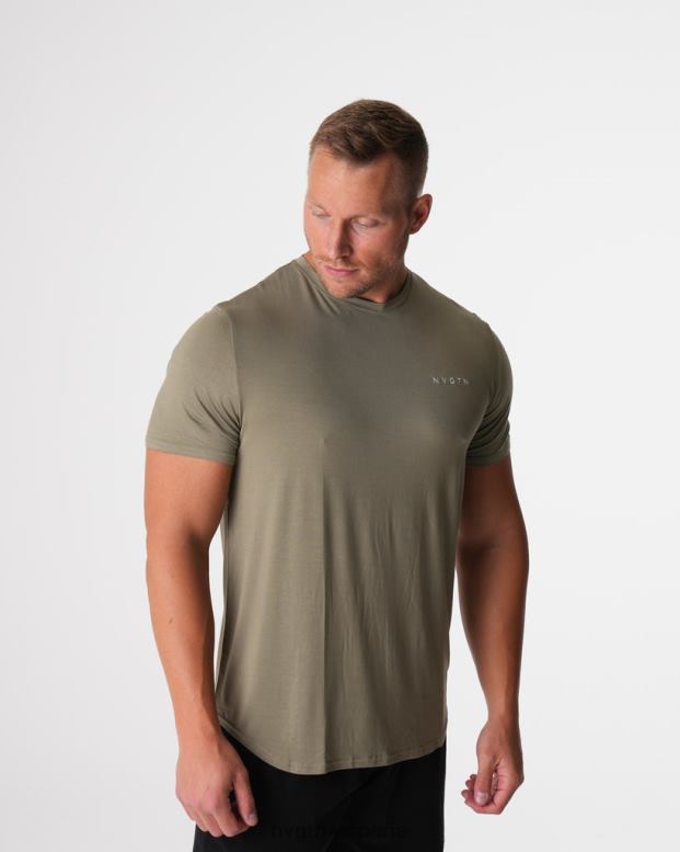 tapas hombres NVGTN HB2N2761 verde salvia camiseta ajustada técnica