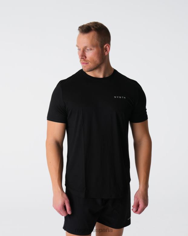 tapas hombres NVGTN HB2N2763 negro camiseta ajustada técnica