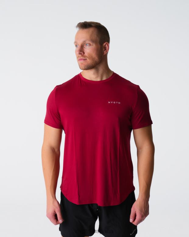 tapas hombres NVGTN HB2N2764 carmesí camiseta ajustada técnica