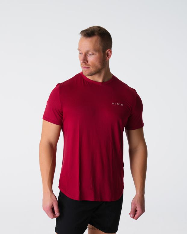 tapas hombres NVGTN HB2N2764 carmesí camiseta ajustada técnica