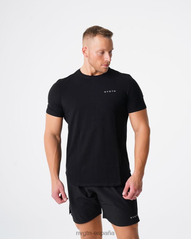 tapas hombres NVGTN HB2N2767 negro camiseta ajustada de pulso
