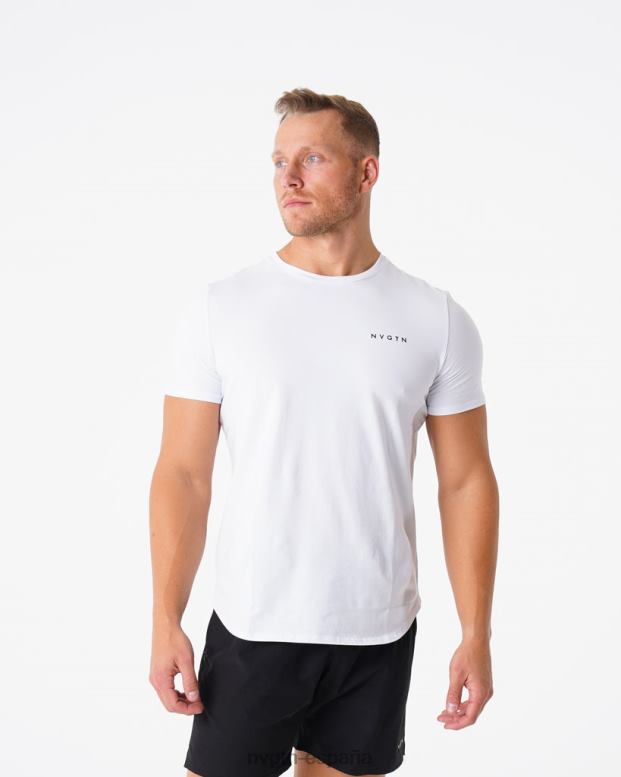 tapas hombres NVGTN HB2N2768 blanco camiseta ajustada de pulso