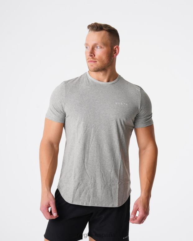 tapas hombres NVGTN HB2N2769 gris camiseta ajustada de pulso