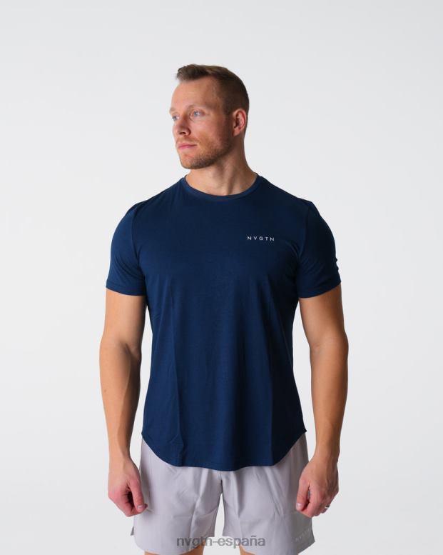 tapas hombres NVGTN HB2N2770 Armada camiseta ajustada de pulso