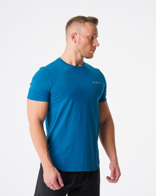 tapas hombres NVGTN HB2N2799 azul francés camiseta ajustada de pulso