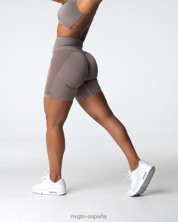 aptitud física mujer NVGTN HB2N2320 gris pardo pantalones cortos sin costuras contorno 2.0