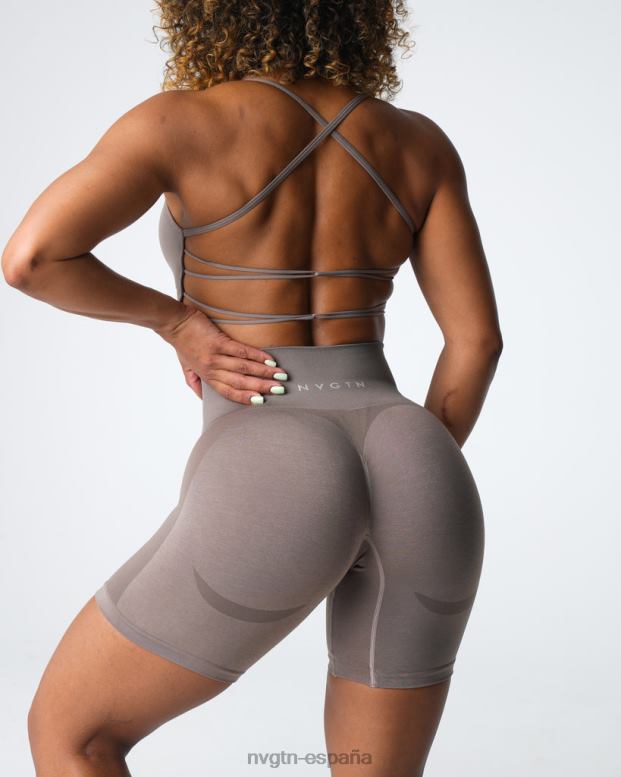 aptitud física mujer NVGTN HB2N2320 gris pardo pantalones cortos sin costuras contorno 2.0