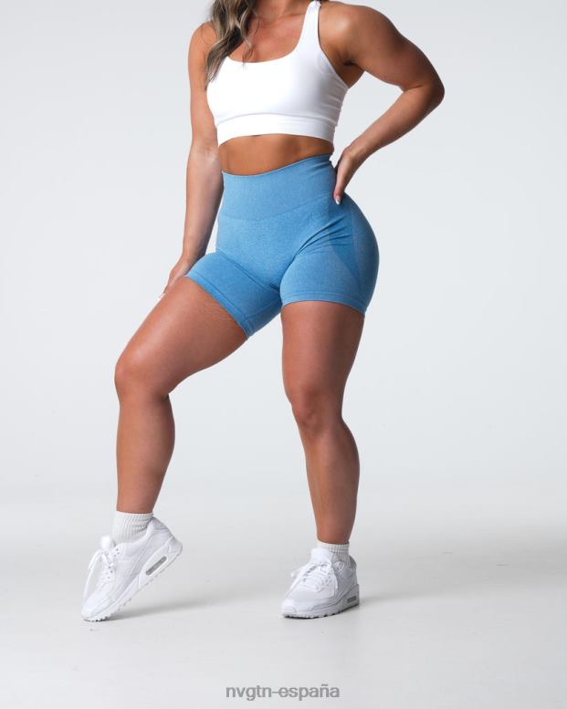 aptitud física mujer NVGTN HB2N2325 cielo azul pantalones cortos sin costuras de contorno