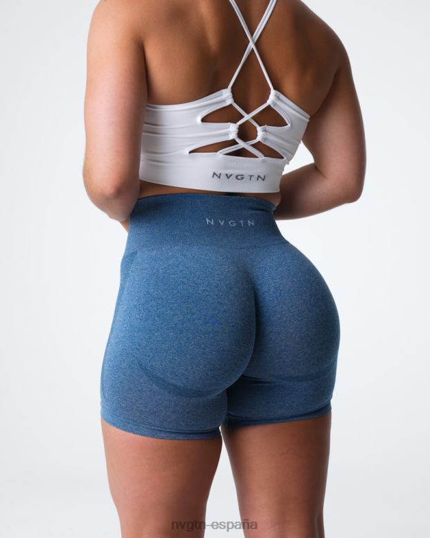 aptitud física mujer NVGTN HB2N2328 azul pizarra pantalones cortos sin costuras de contorno