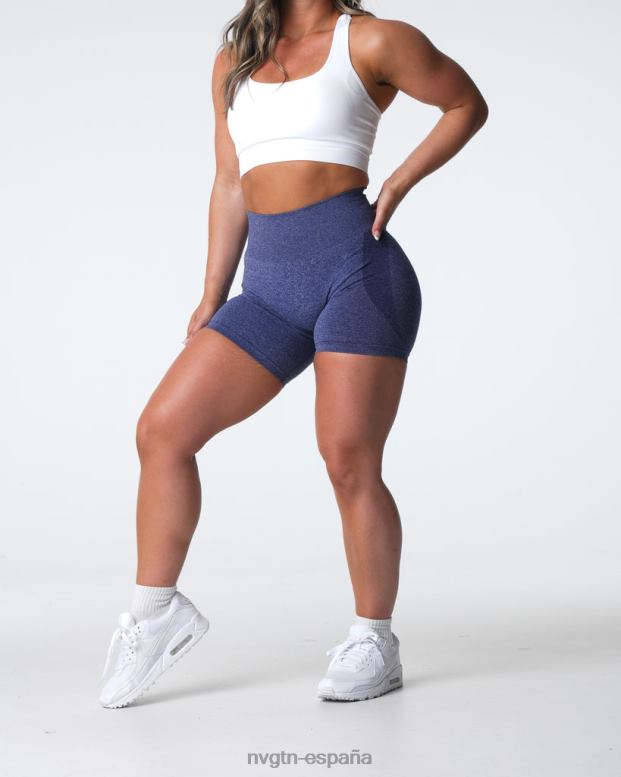 aptitud física mujer NVGTN HB2N2329 índigo pantalones cortos sin costuras de contorno