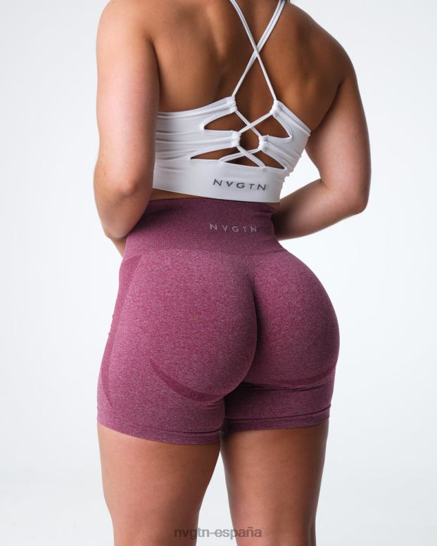 aptitud física mujer NVGTN HB2N2337 granate pantalones cortos sin costuras de contorno
