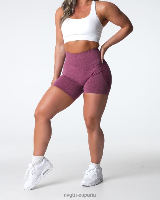 aptitud física mujer NVGTN HB2N2337 granate pantalones cortos sin costuras de contorno
