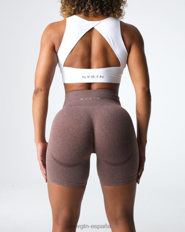 aptitud física mujer NVGTN HB2N2338 cacao pantalones cortos sin costuras de contorno