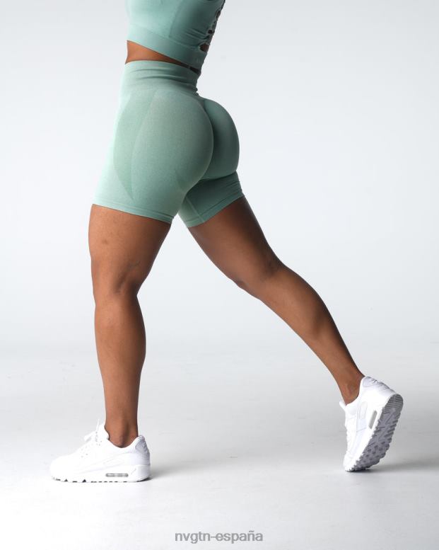aptitud física mujer NVGTN HB2N2339 verde salvia pantalones cortos sin costuras de contorno