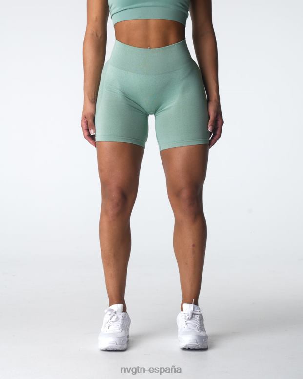 aptitud física mujer NVGTN HB2N2339 verde salvia pantalones cortos sin costuras de contorno