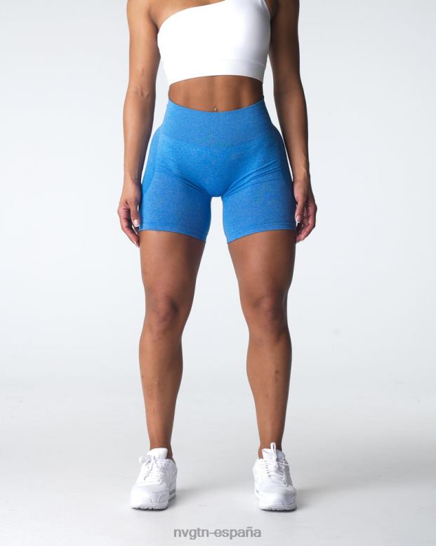 aptitud física mujer NVGTN HB2N2340 océano azul pantalones cortos sin costuras de contorno