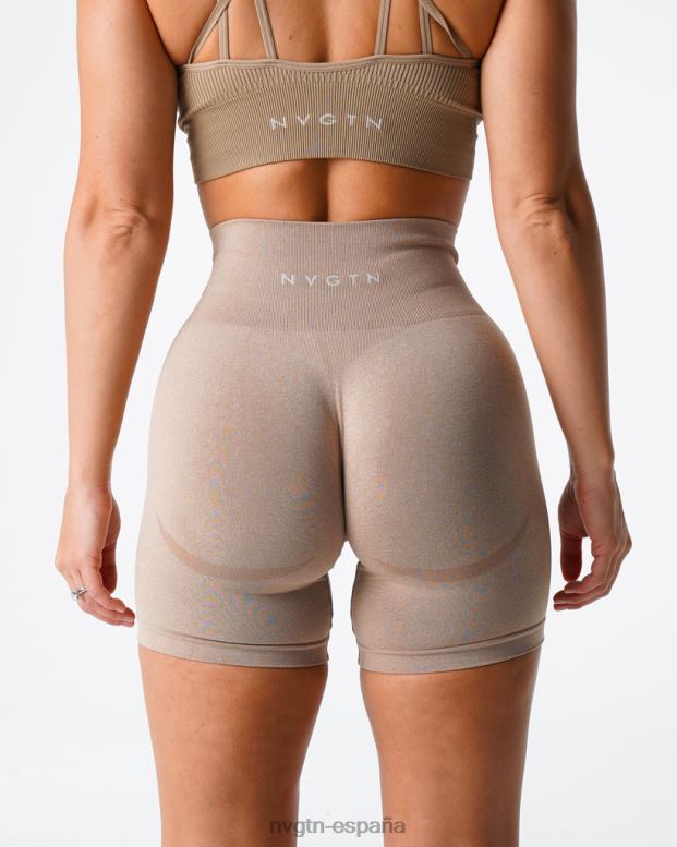 aptitud física mujer NVGTN HB2N2342 beige pantalones cortos sin costuras de contorno