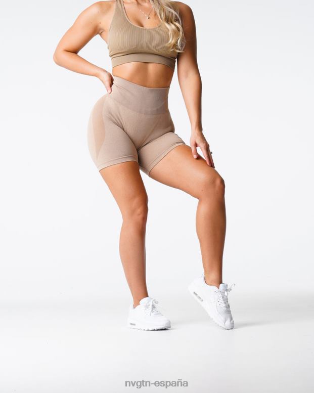 aptitud física mujer NVGTN HB2N2342 beige pantalones cortos sin costuras de contorno