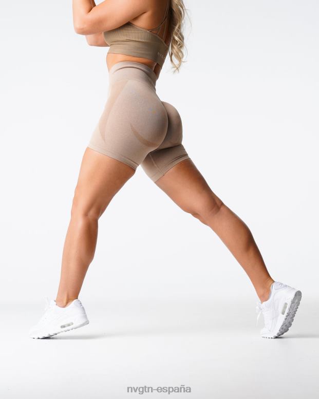 aptitud física mujer NVGTN HB2N2342 beige pantalones cortos sin costuras de contorno