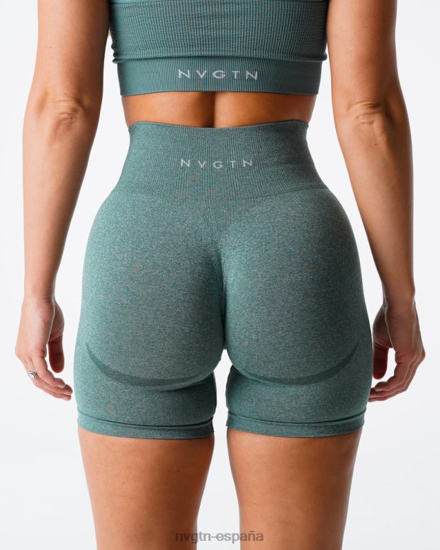 aptitud física mujer NVGTN HB2N2345 bosque verde pantalones cortos sin costuras de contorno