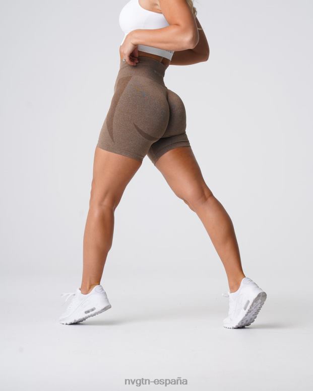 aptitud física mujer NVGTN HB2N2346 moca pantalones cortos sin costuras de contorno