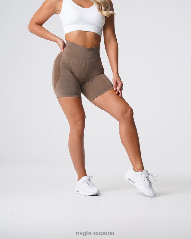 aptitud física mujer NVGTN HB2N2346 moca pantalones cortos sin costuras de contorno