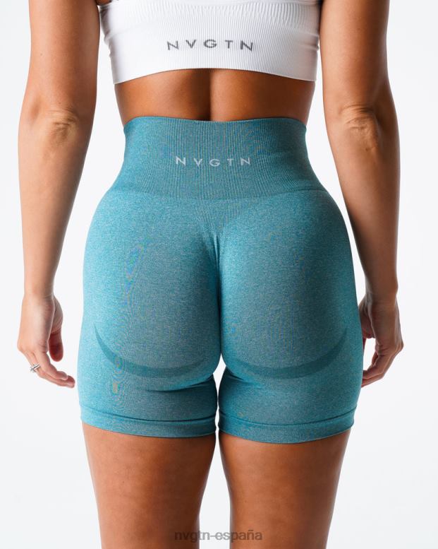 aptitud física mujer NVGTN HB2N2348 verde azulado pantalones cortos sin costuras de contorno