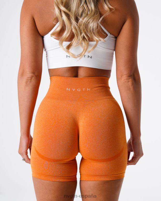 aptitud física mujer NVGTN HB2N2352 naranja quemada pantalones cortos sin costuras de contorno
