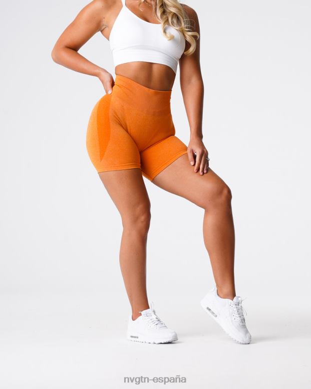aptitud física mujer NVGTN HB2N2352 naranja quemada pantalones cortos sin costuras de contorno