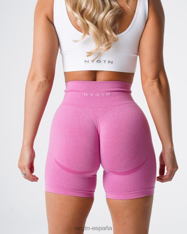 aptitud física mujer NVGTN HB2N2353 chicle rosa pantalones cortos sin costuras de contorno