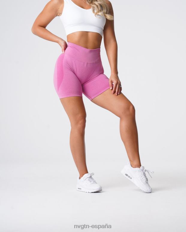 aptitud física mujer NVGTN HB2N2353 chicle rosa pantalones cortos sin costuras de contorno