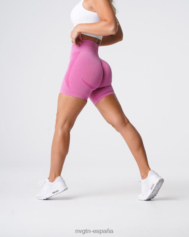 aptitud física mujer NVGTN HB2N2353 chicle rosa pantalones cortos sin costuras de contorno