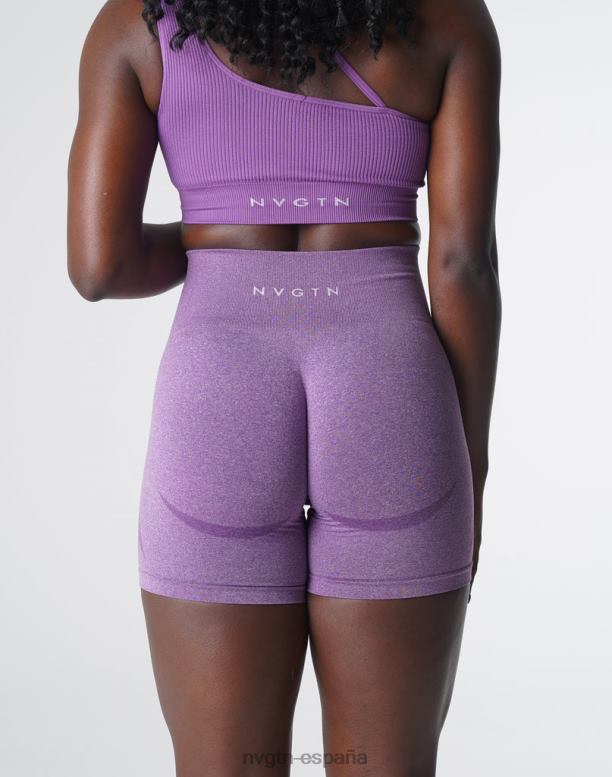 aptitud física mujer NVGTN HB2N2355 Violeta pantalones cortos sin costuras de contorno