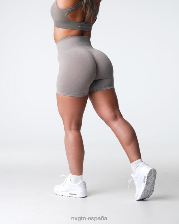aptitud física mujer NVGTN HB2N2359 gris pardo pantalones cortos profesionales sin costuras
