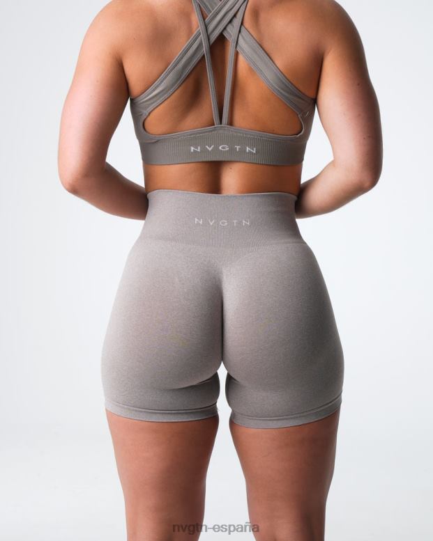 aptitud física mujer NVGTN HB2N2359 gris pardo pantalones cortos profesionales sin costuras