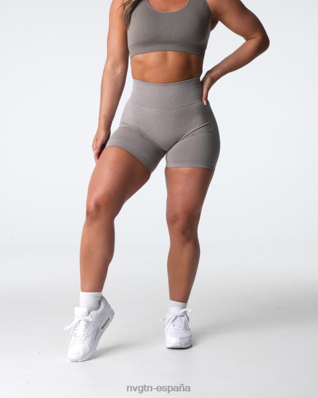 aptitud física mujer NVGTN HB2N2359 gris pardo pantalones cortos profesionales sin costuras