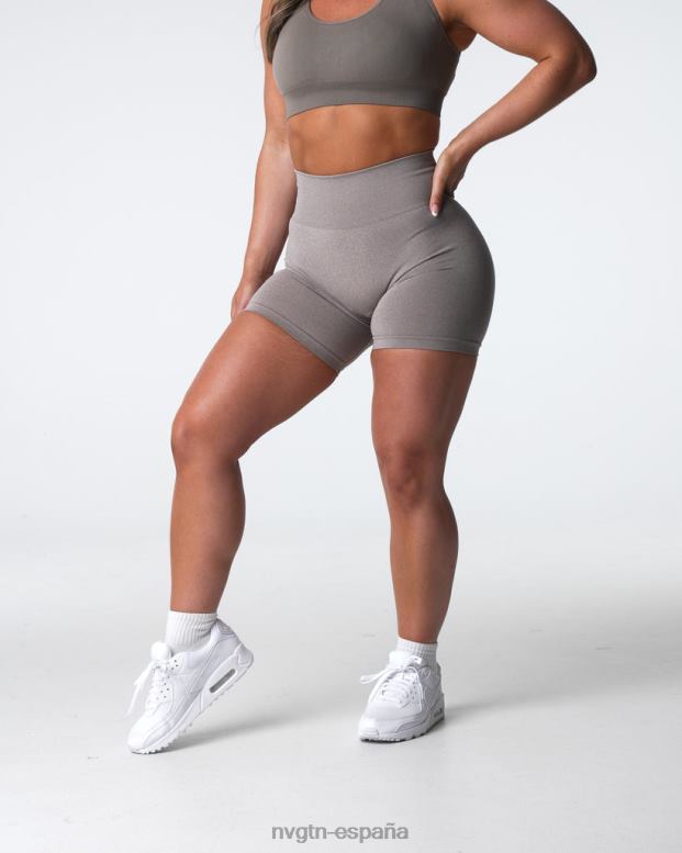 aptitud física mujer NVGTN HB2N2359 gris pardo pantalones cortos profesionales sin costuras