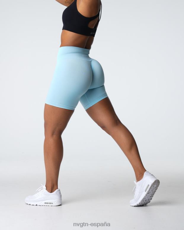 aptitud física mujer NVGTN HB2N2360 azul pastel pantalones cortos profesionales sin costuras