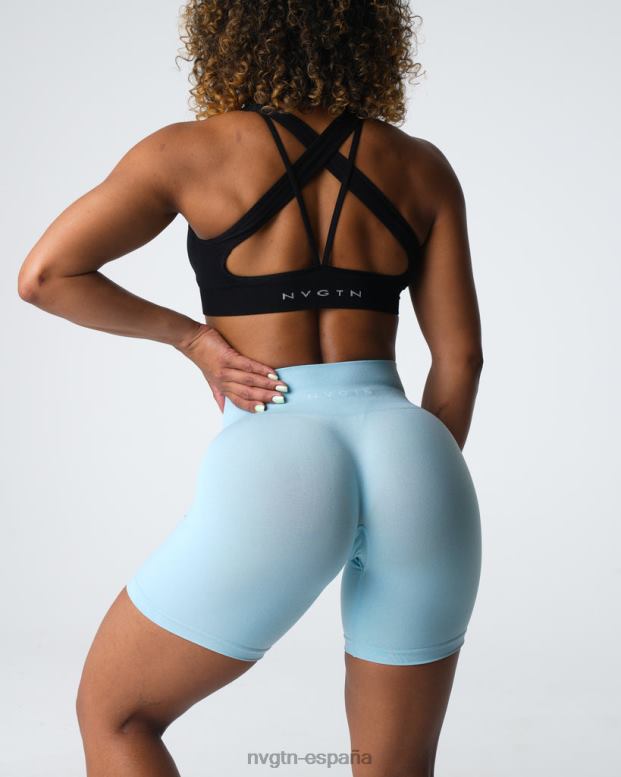 aptitud física mujer NVGTN HB2N2360 azul pastel pantalones cortos profesionales sin costuras