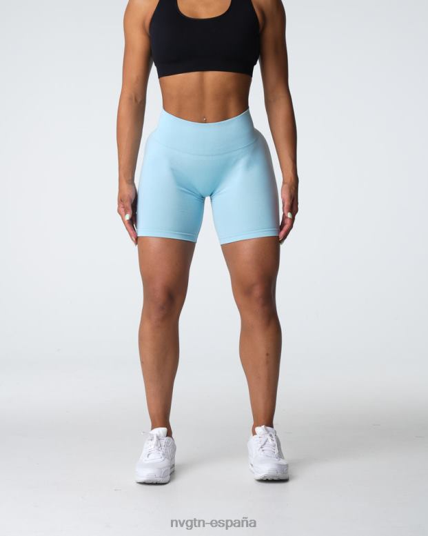 aptitud física mujer NVGTN HB2N2360 azul pastel pantalones cortos profesionales sin costuras