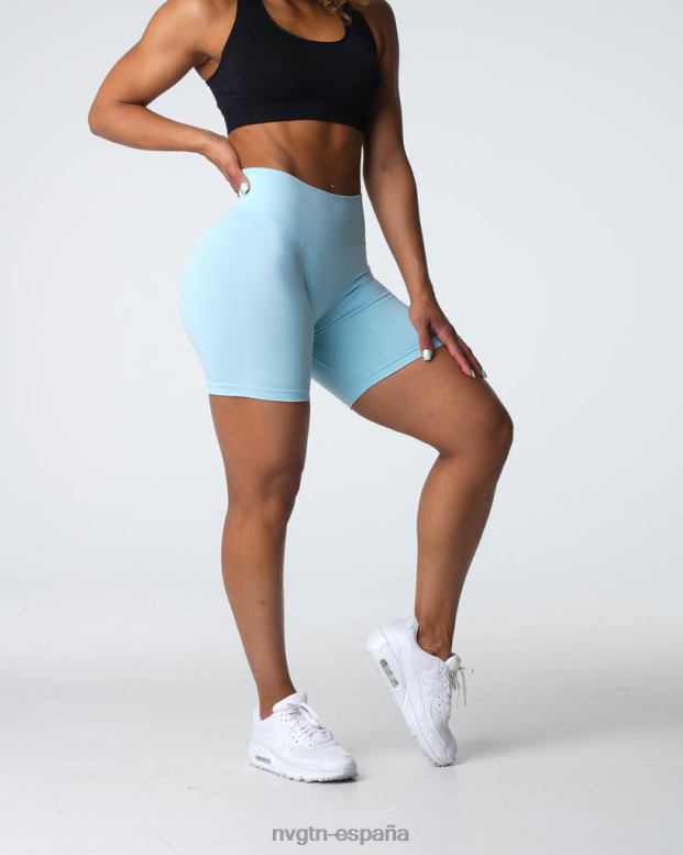 aptitud física mujer NVGTN HB2N2360 azul pastel pantalones cortos profesionales sin costuras