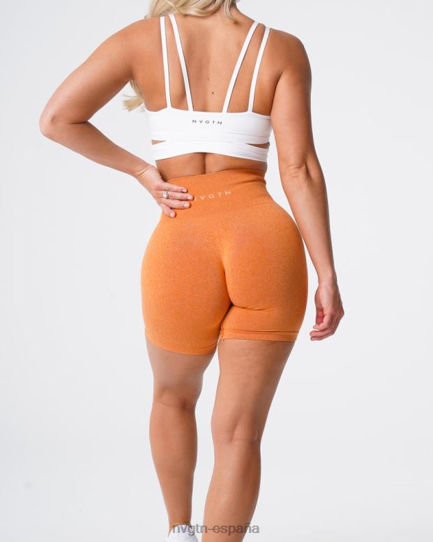 aptitud física mujer NVGTN HB2N2365 naranja quemada pantalones cortos profesionales sin costuras