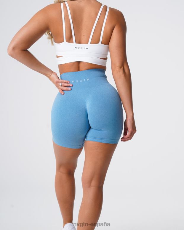aptitud física mujer NVGTN HB2N2366 cielo azul pantalones cortos profesionales sin costuras