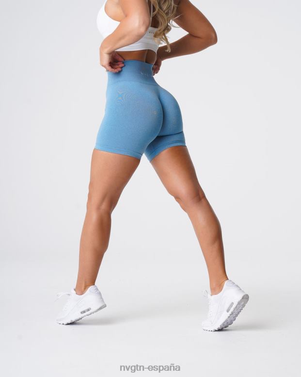 aptitud física mujer NVGTN HB2N2366 cielo azul pantalones cortos profesionales sin costuras