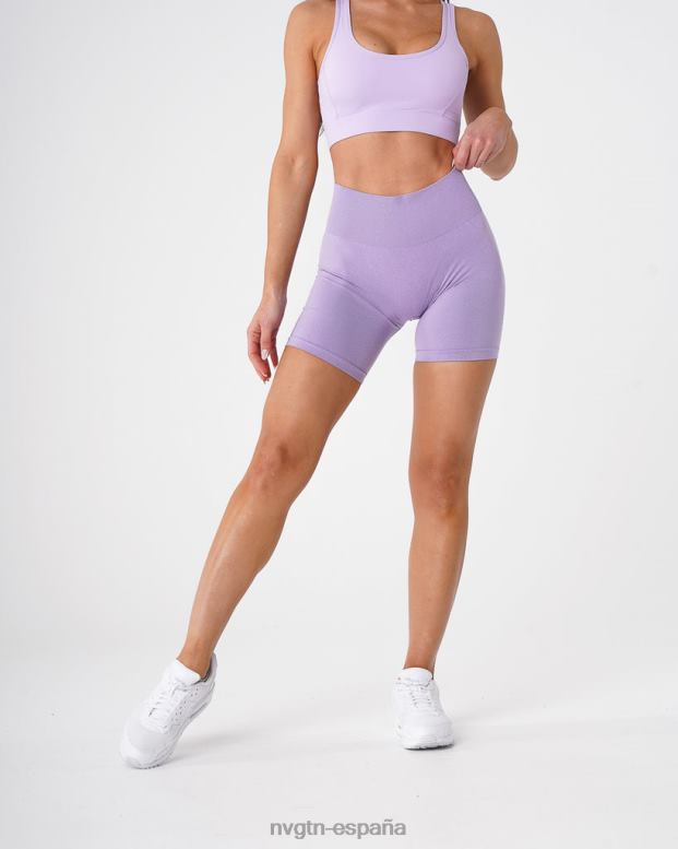 aptitud física mujer NVGTN HB2N2367 lila pantalones cortos profesionales sin costuras