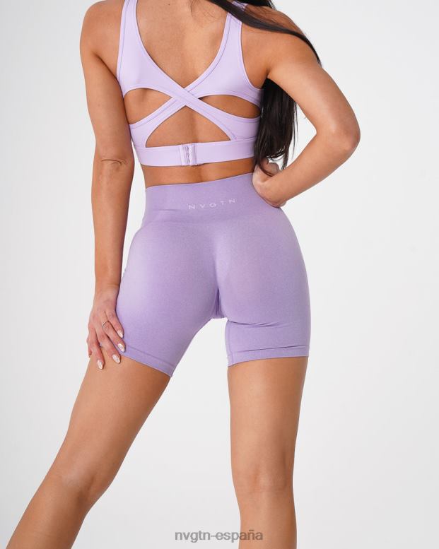 aptitud física mujer NVGTN HB2N2367 lila pantalones cortos profesionales sin costuras