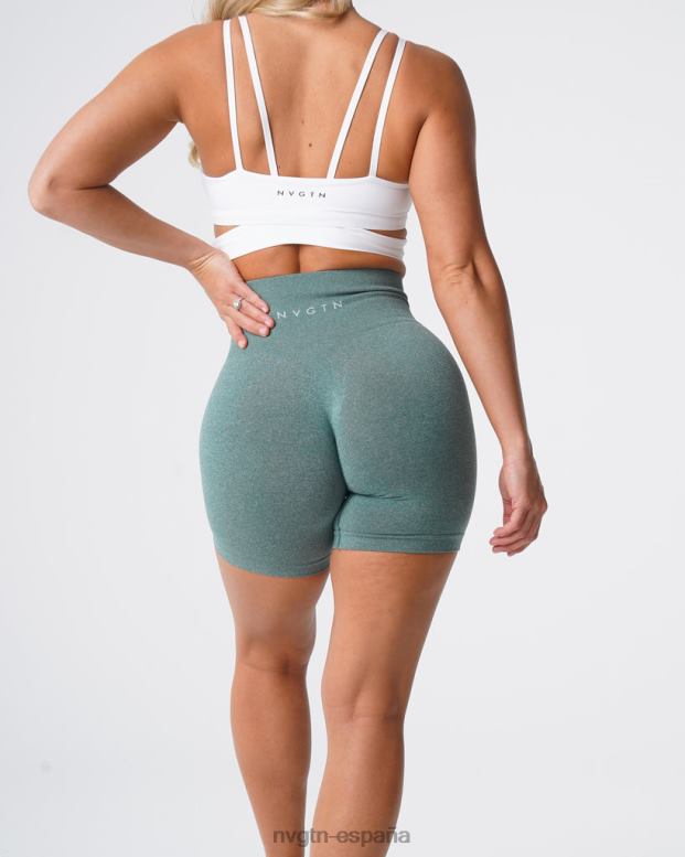 aptitud física mujer NVGTN HB2N2370 bosque verde pantalones cortos profesionales sin costuras