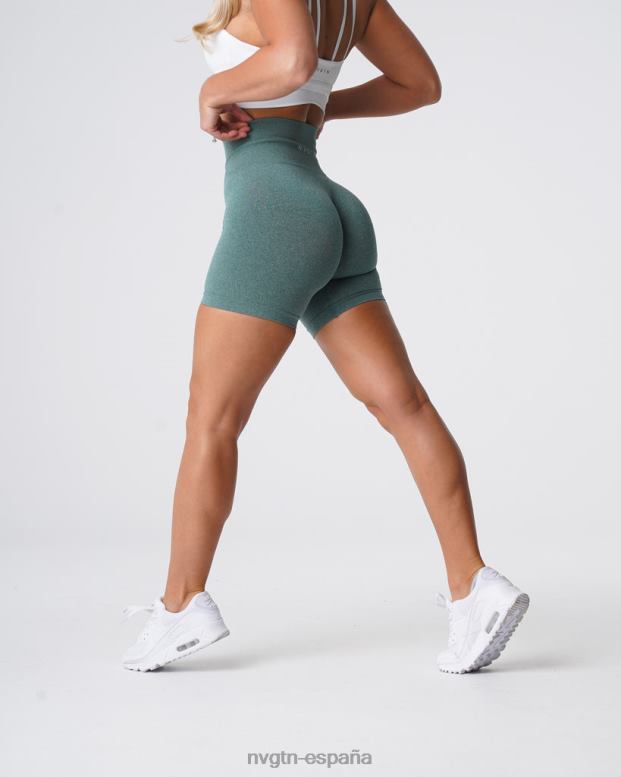 aptitud física mujer NVGTN HB2N2370 bosque verde pantalones cortos profesionales sin costuras