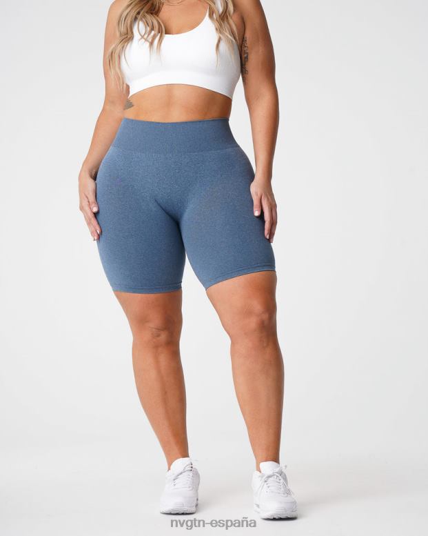 aptitud física mujer NVGTN HB2N2371 azul pizarra pantalones cortos profesionales sin costuras